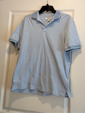 Nordstrom Light Blue Men's Polo with White Contrast Trim